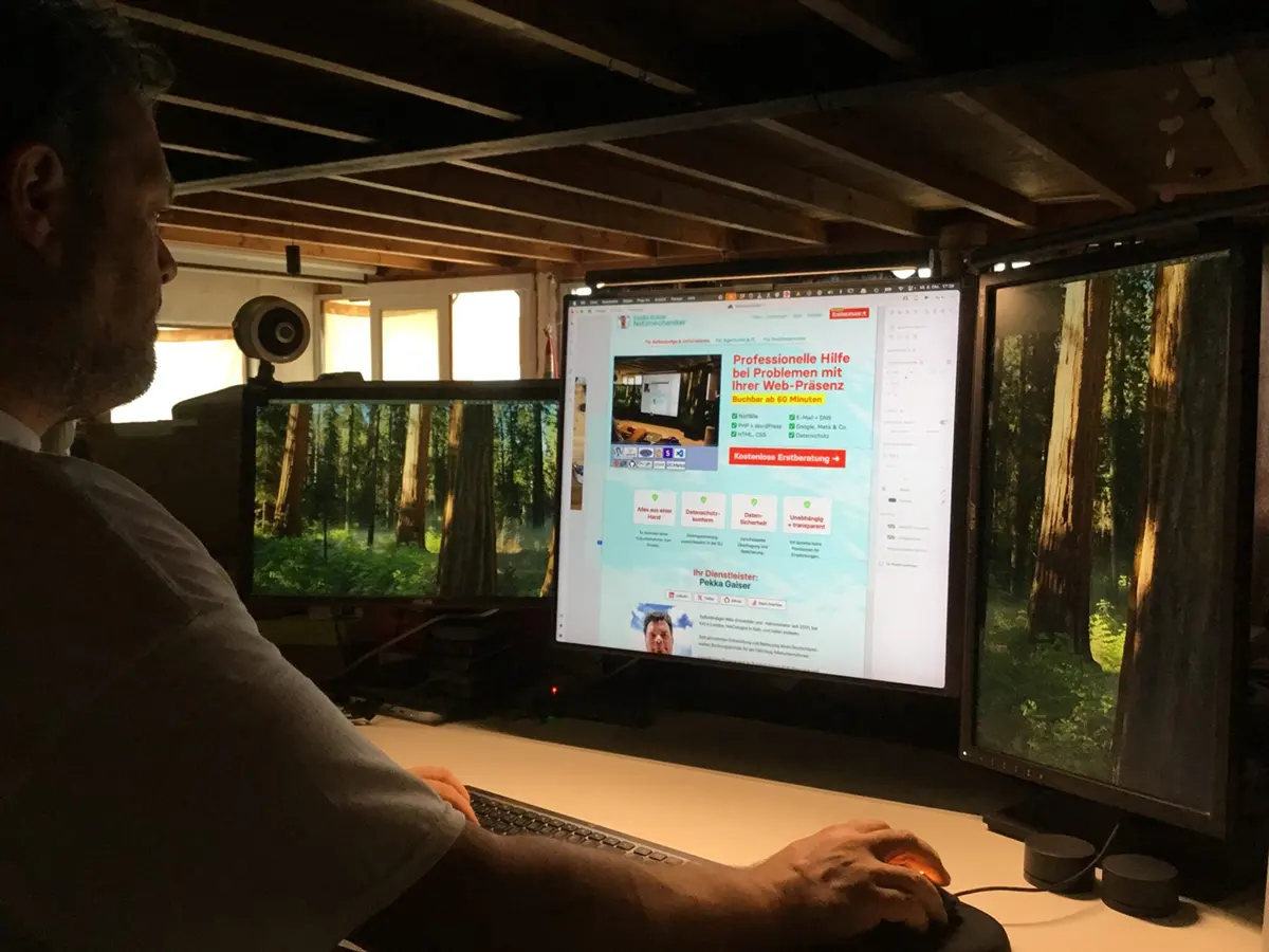 Pekka working in his office